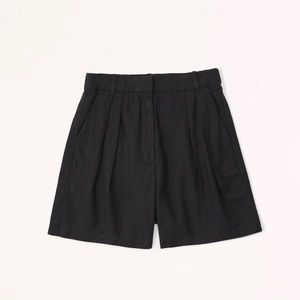 Abercrombie high rise linen tailored shorts